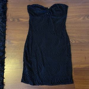 CY black mesh mini dress size S